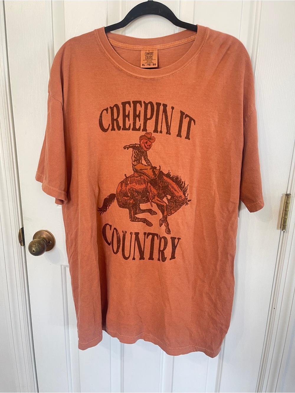 Comfort Colors XL Western Halloween Orange T-Shirt 100% Cotton SS
